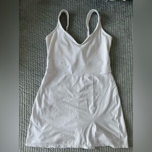 Abercrombie & Fitch White Athleisure Mini Dress with attached shorts